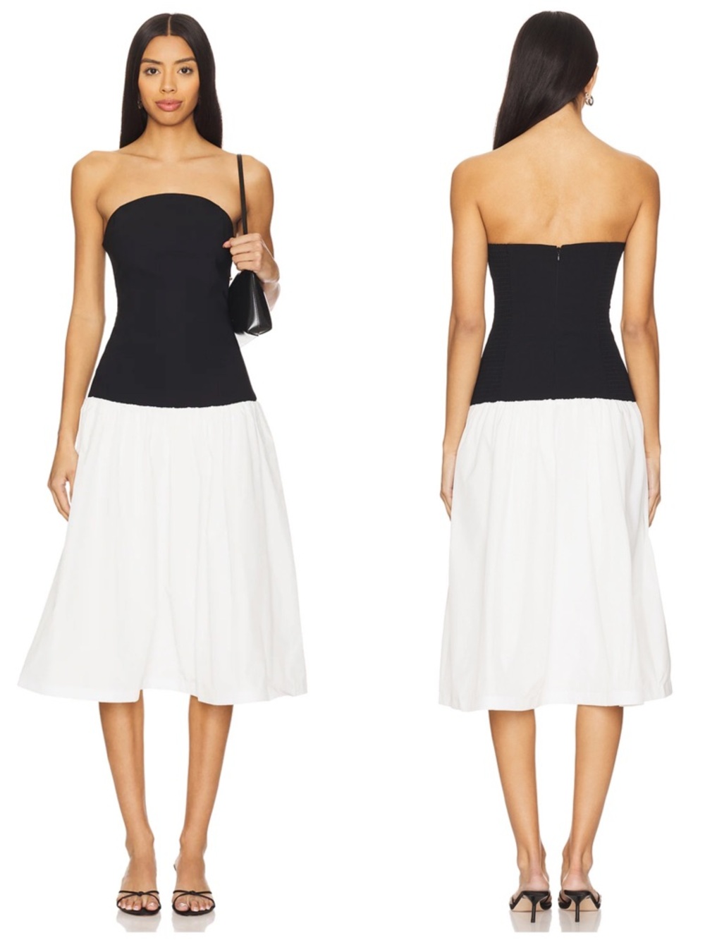 Amanda Uprichard Valencia Strapless Silicon-Grip Bodice Midi Dress NWT $282